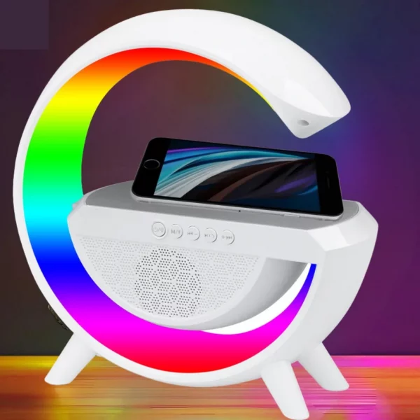 G-Speaker Smart Station - Luminária Bluetooth Inteligente Carregador Sem Fio Alarme Luz RGB - Image 3