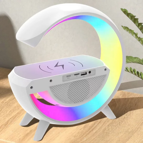 G-Speaker Smart Station - Luminária Bluetooth Inteligente Carregador Sem Fio Alarme Luz RGB - Image 2